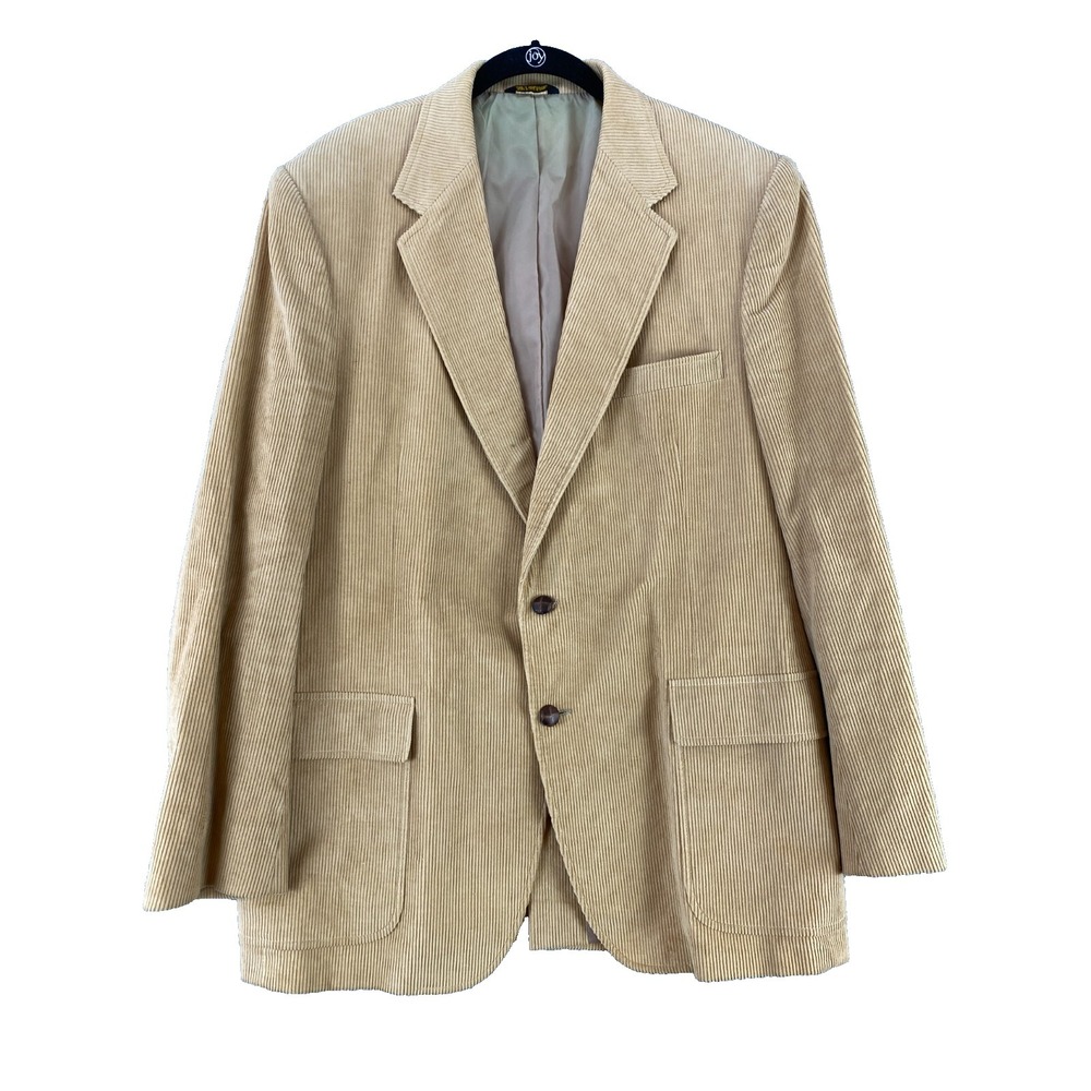 Vintage McGregor Corduroy Sport Coat Men's 44L Blazer Suit Jacket  Beige Classic